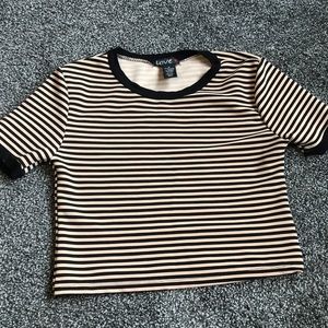 black and brown striped crop top